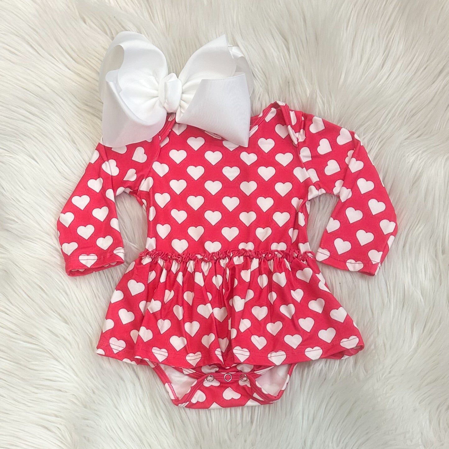 Heart Print Dress Onesie