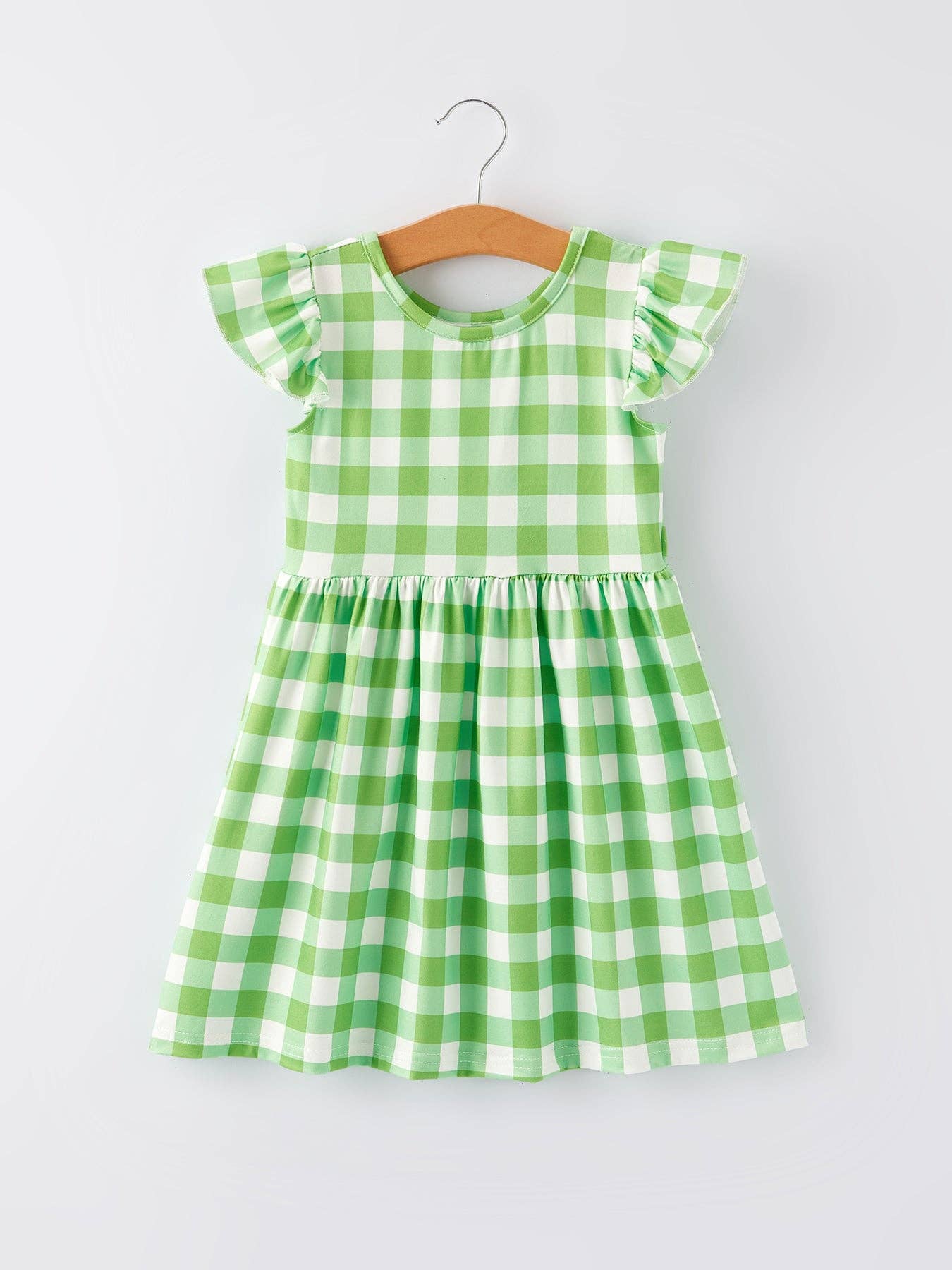 Girls Strawberry Plaid Print Dress 2-piece Set: 5-6Y
