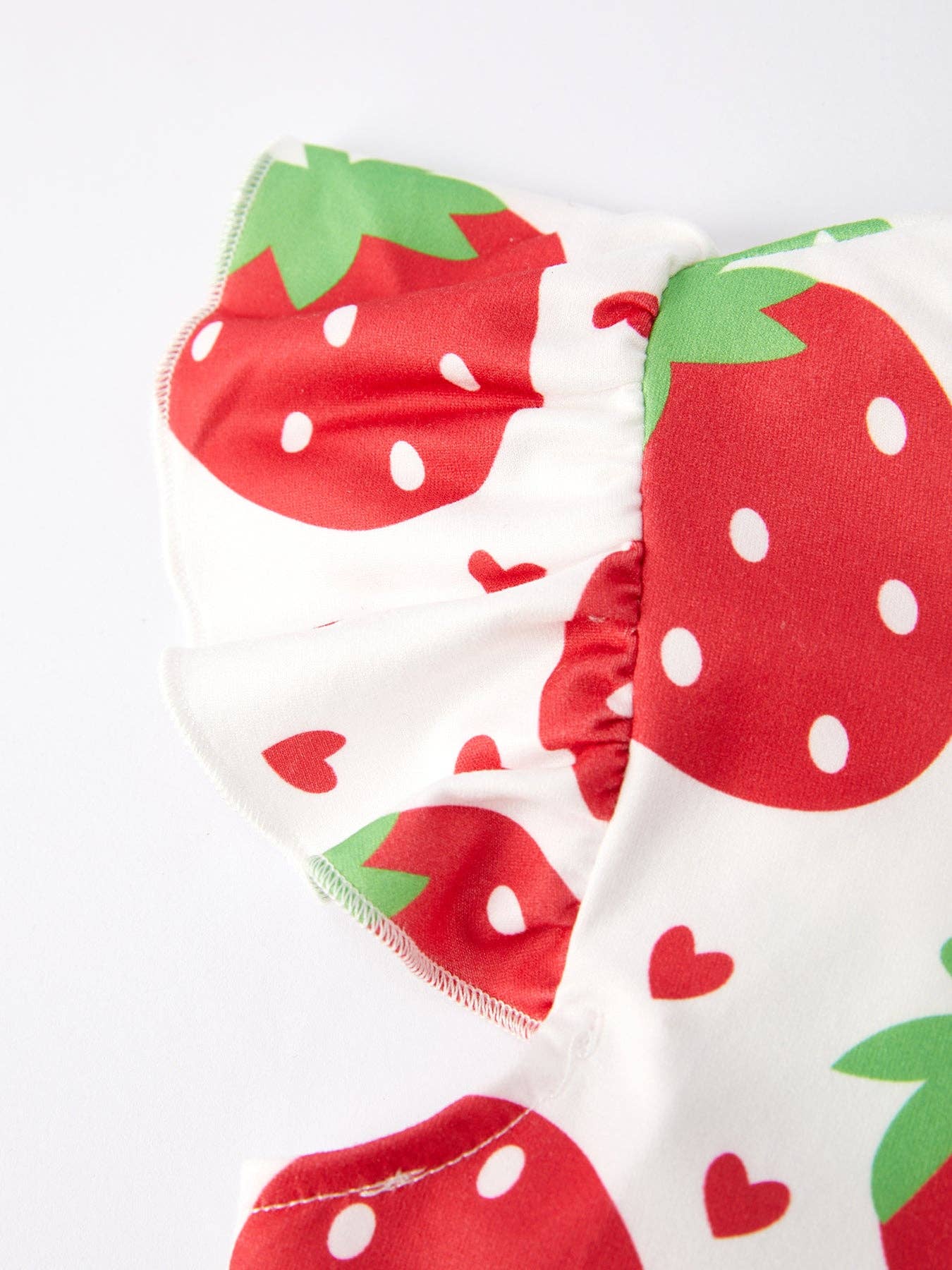 Girls Strawberry Plaid Print Dress 2-piece Set: 5-6Y