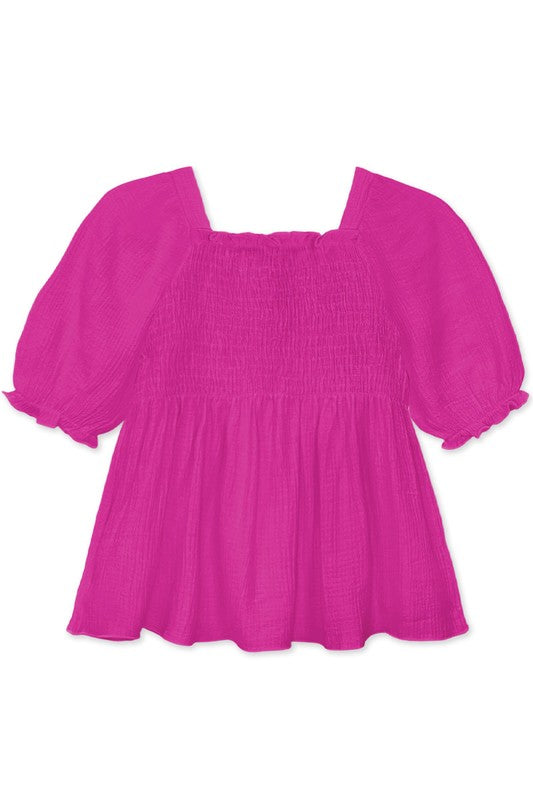 Girl's Puff Sleeve Top