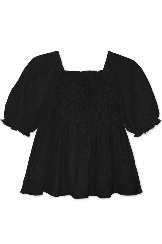 Girl's Puff Sleeve Top