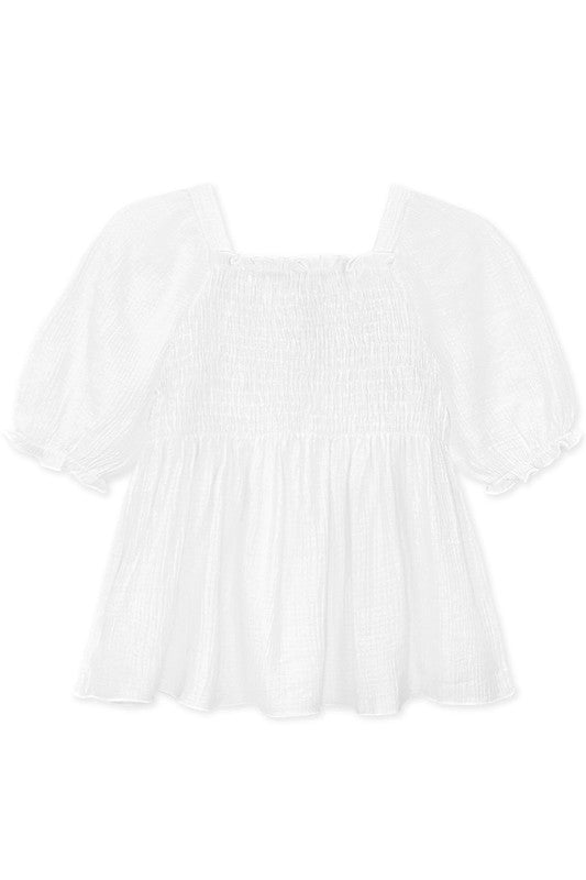 Girl's Puff Sleeve Top