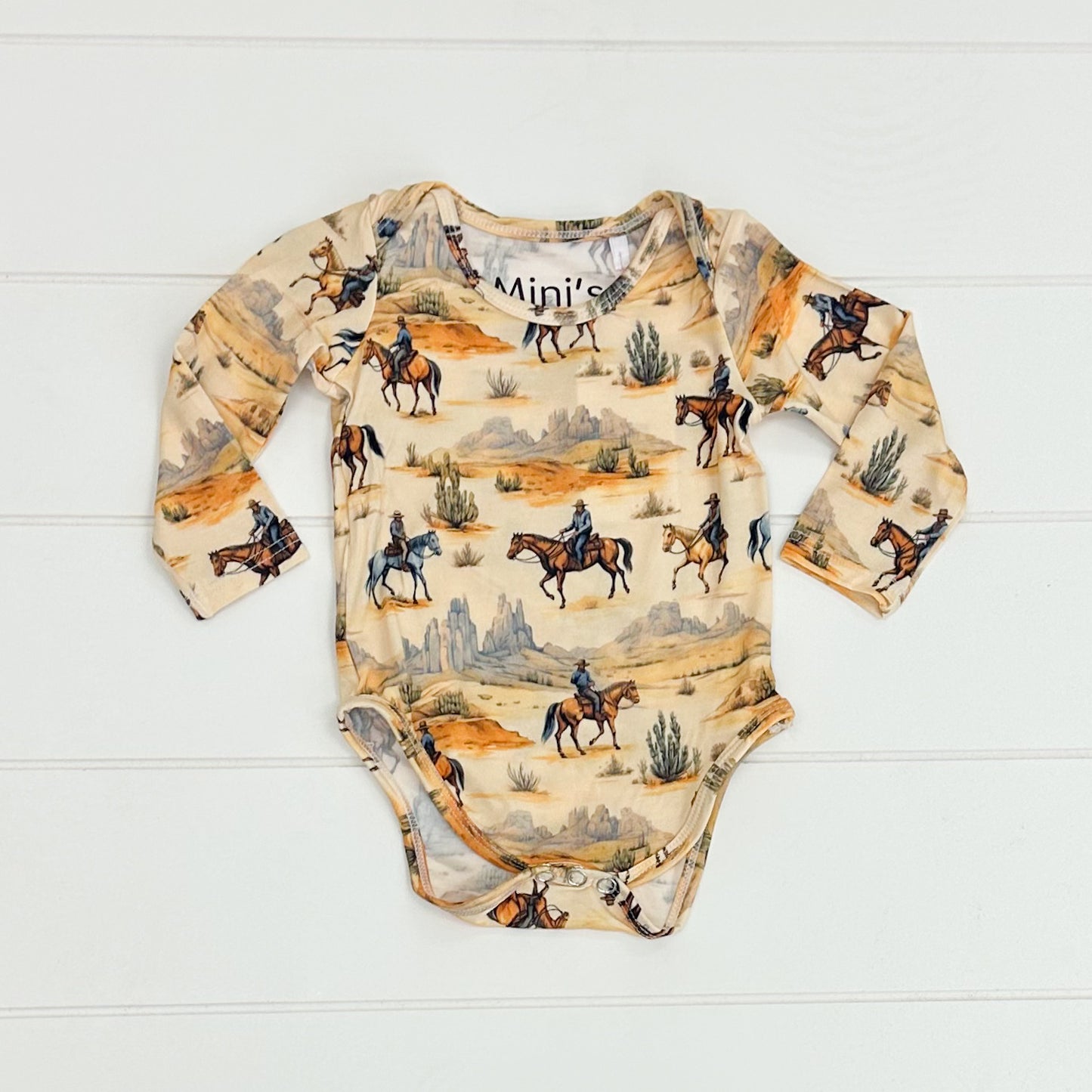 Essential Bamboo Onesie in Cowboy Print