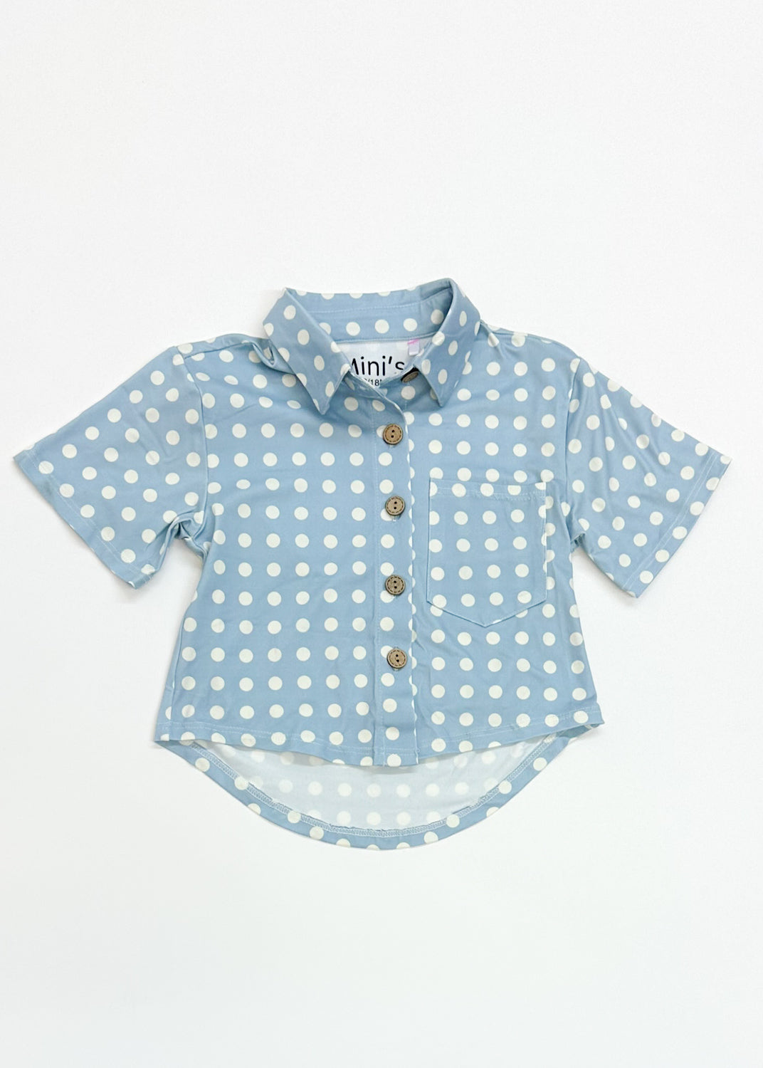 Pokadot Button Down Collared Top