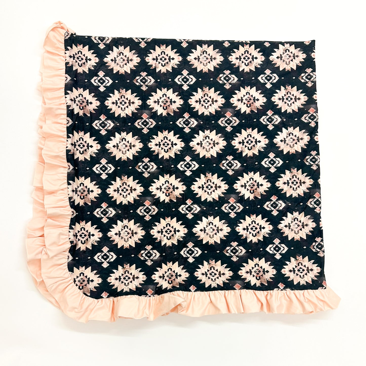 Aztec Print Oversized Ruffle Blanket