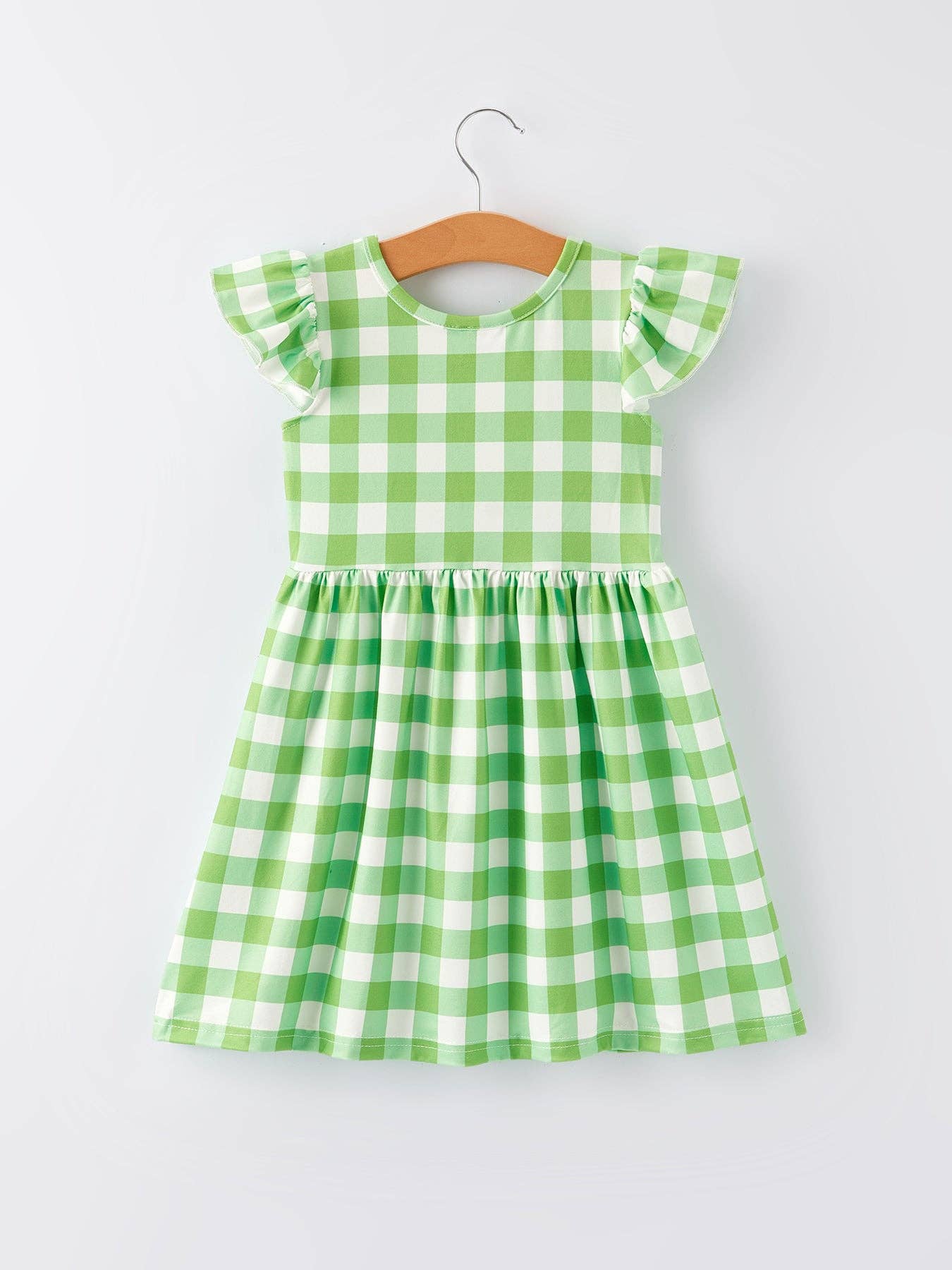 Girls Strawberry Plaid Print Dress 2-piece Set: 5-6Y