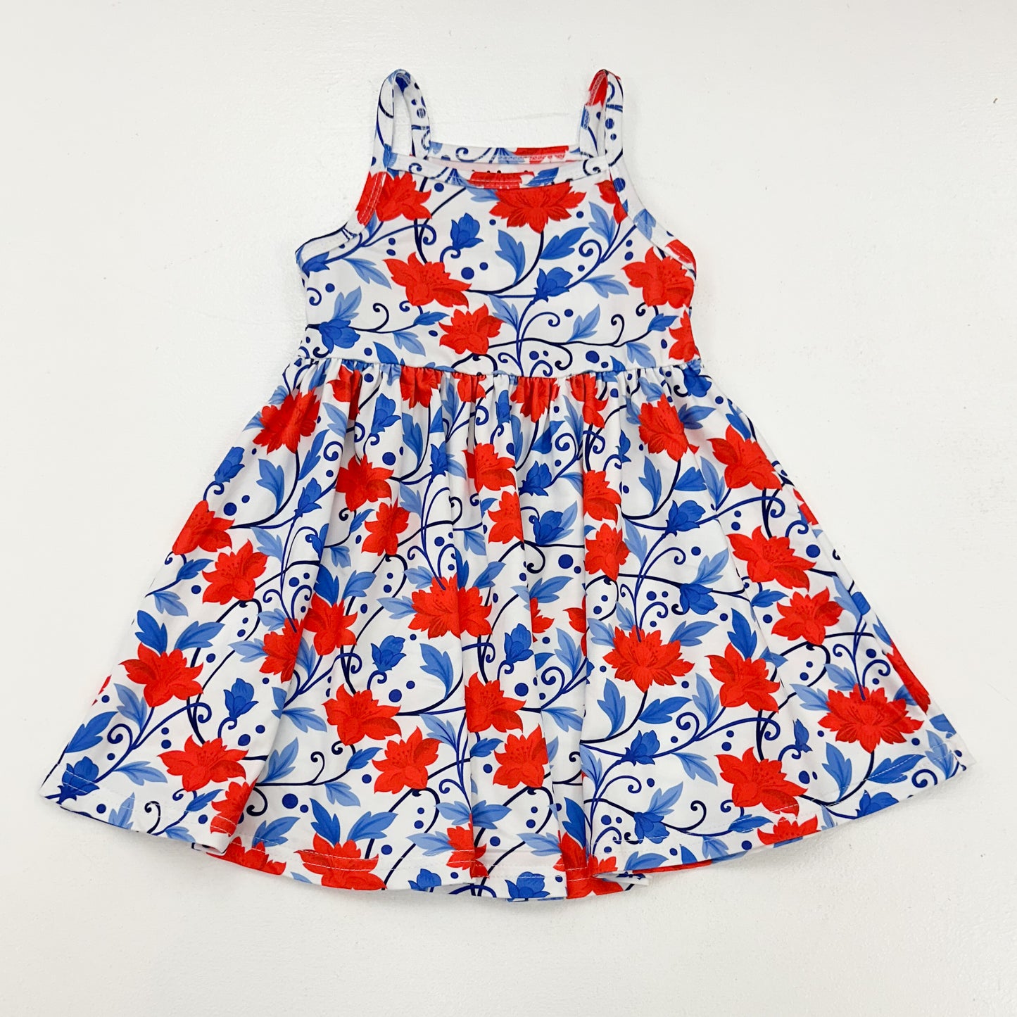 American Floral Sleeveless Twirl Dress