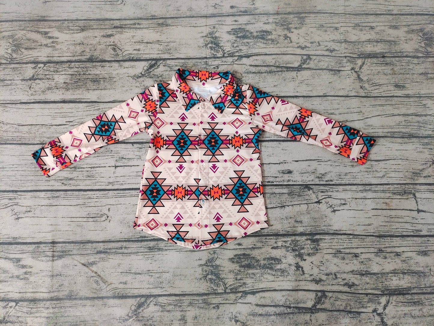 Boys Aztec Button Down Shirt