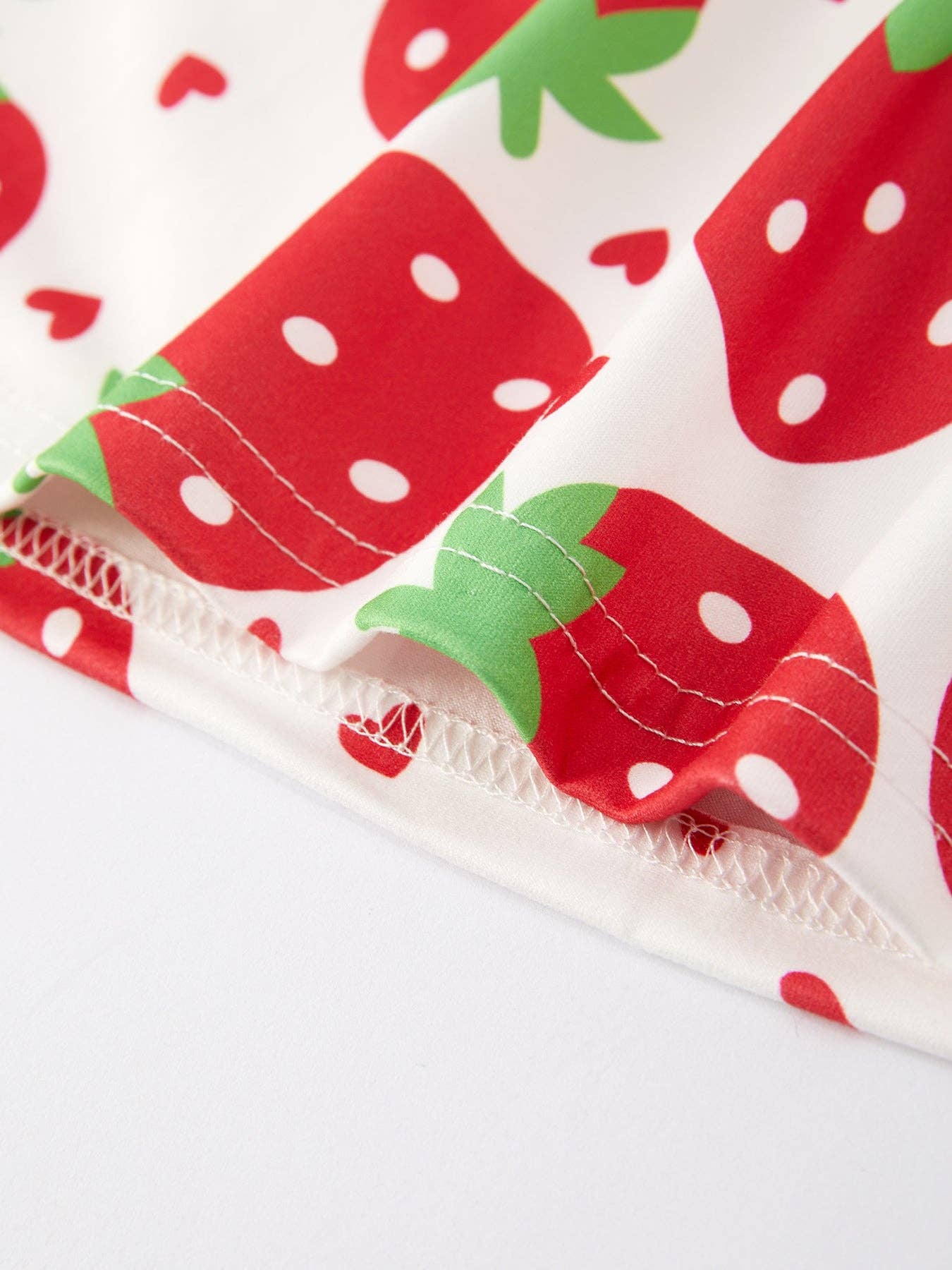 Girls Strawberry Plaid Print Dress 2-piece Set: 5-6Y