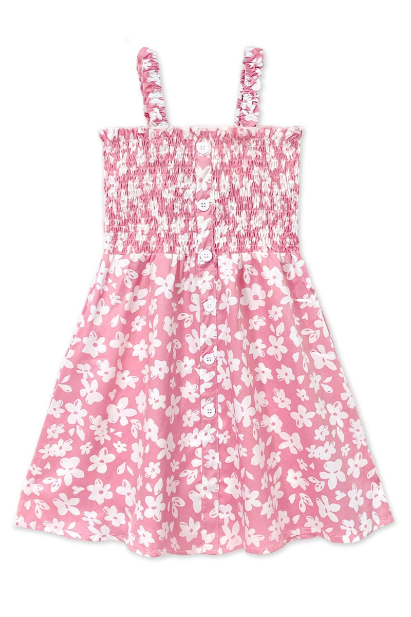 Girls Smocked Floral Dress