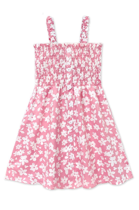 Girls Smocked Floral Dress