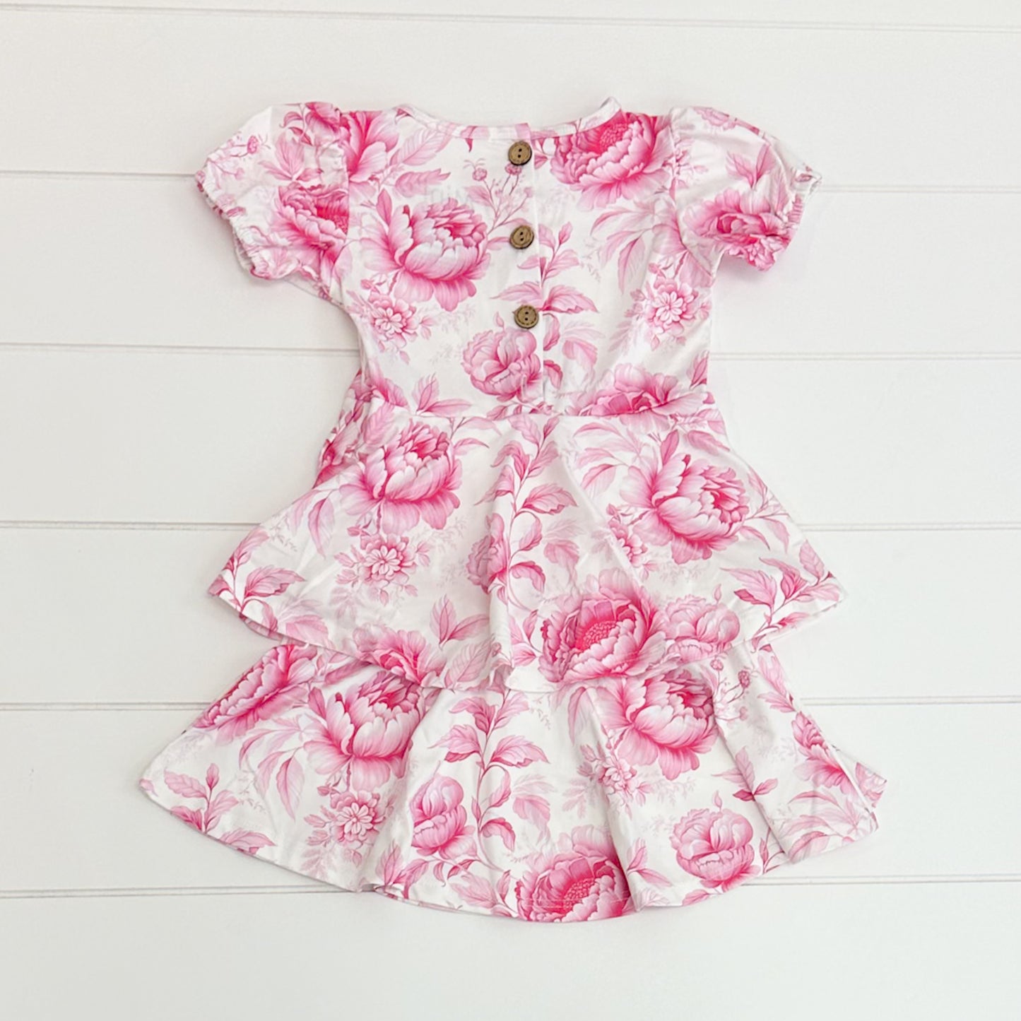 Floral Ruffle Hem Tiered Dress