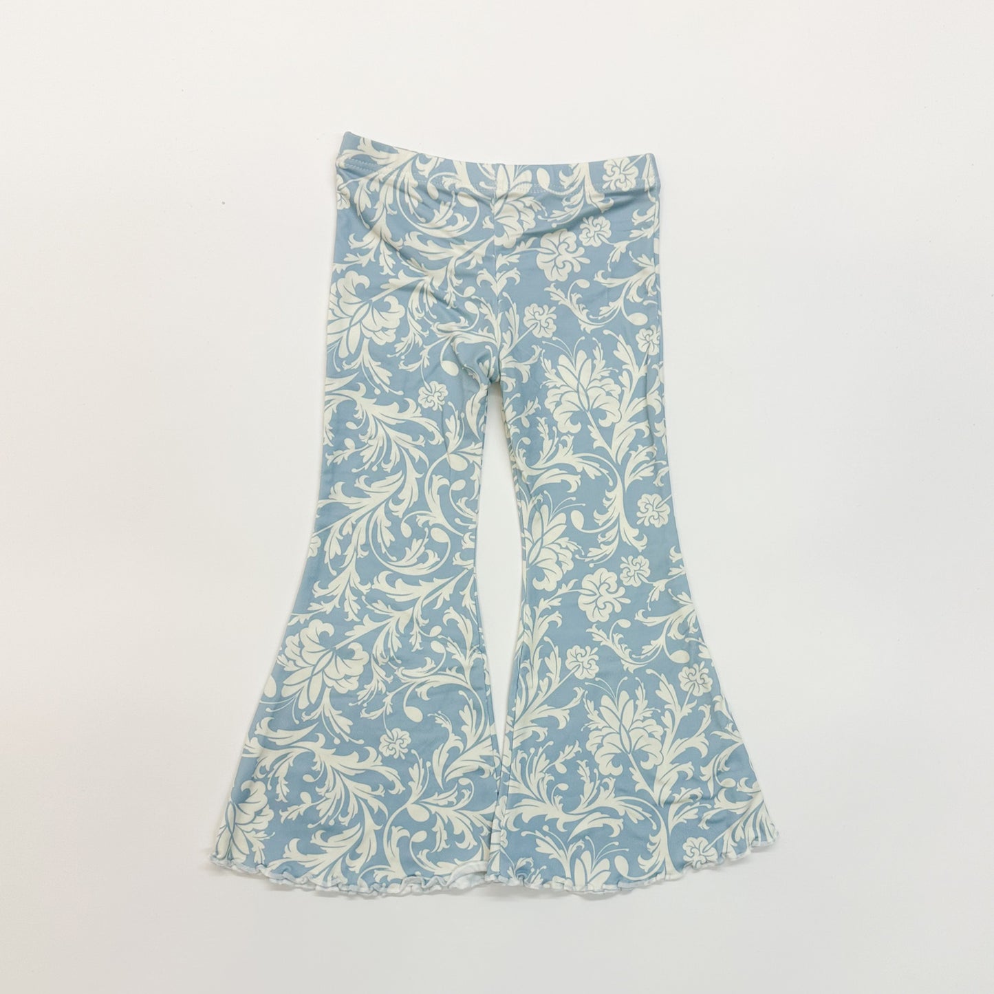 Damask Ribbed Bell Bottom Leggings