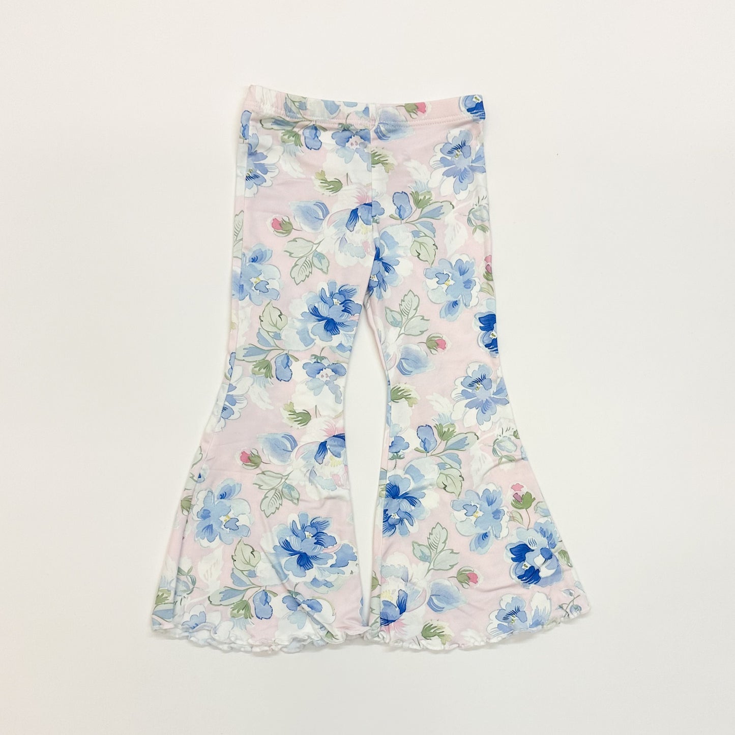 Floral Ribbed Bell Bottom Leggings