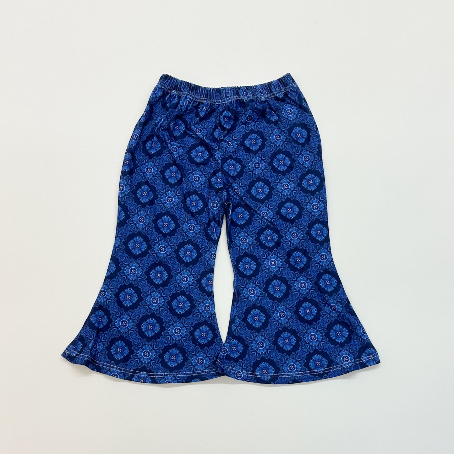 Navy Geo Print Flare Leggings