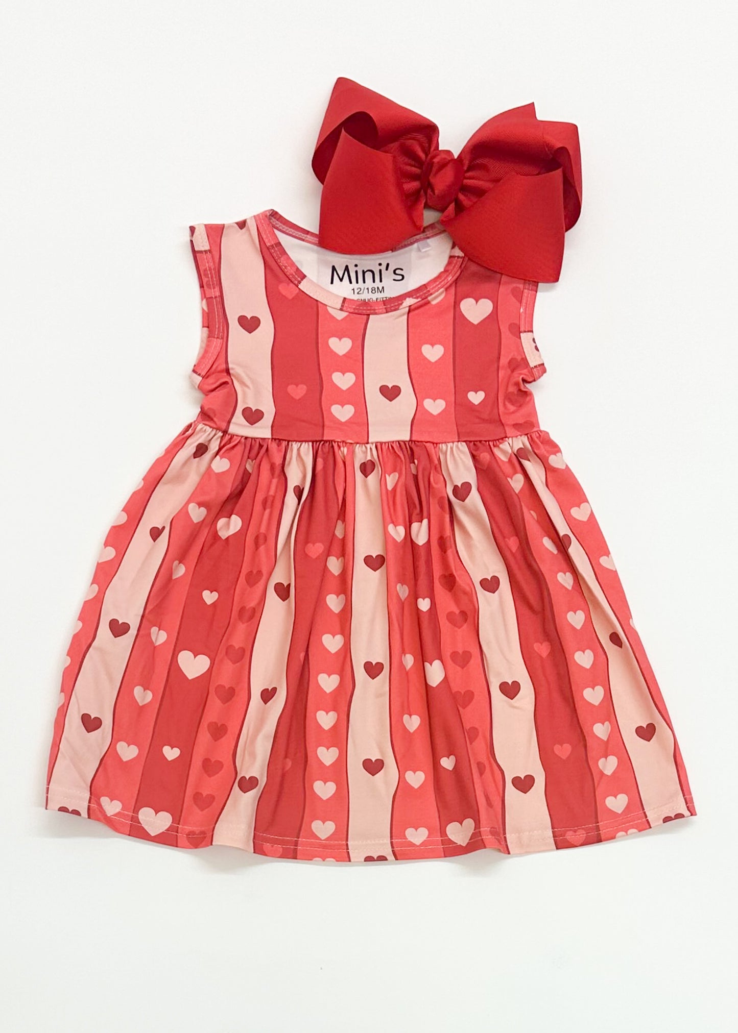 Striped Hearts Tank Top Dress