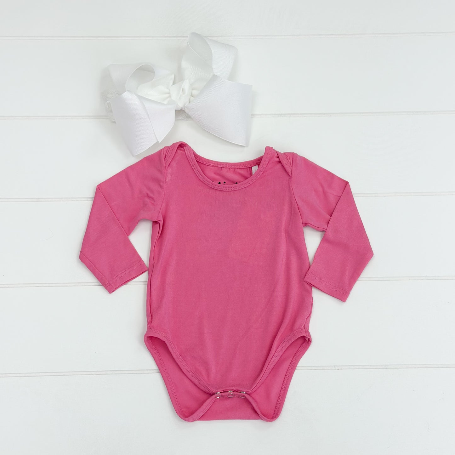 Essential Bamboo Onesie in Hot Pink