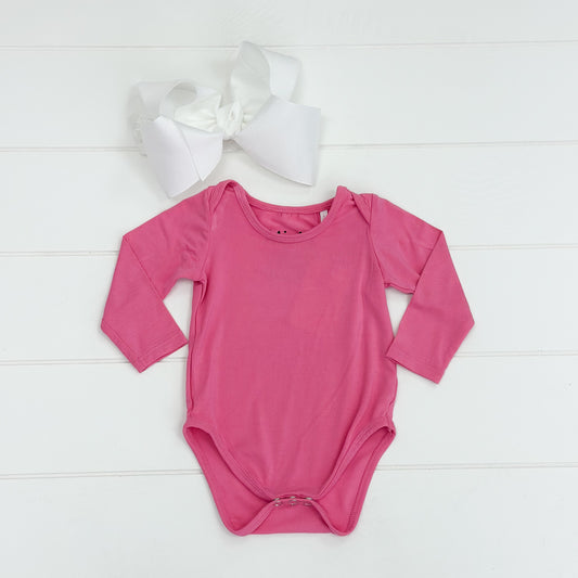 Essential Bamboo Onesie in Hot Pink