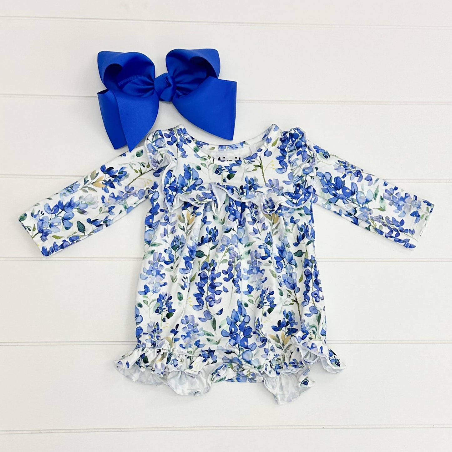 Bluebonnet Ruffle Bubble Romper