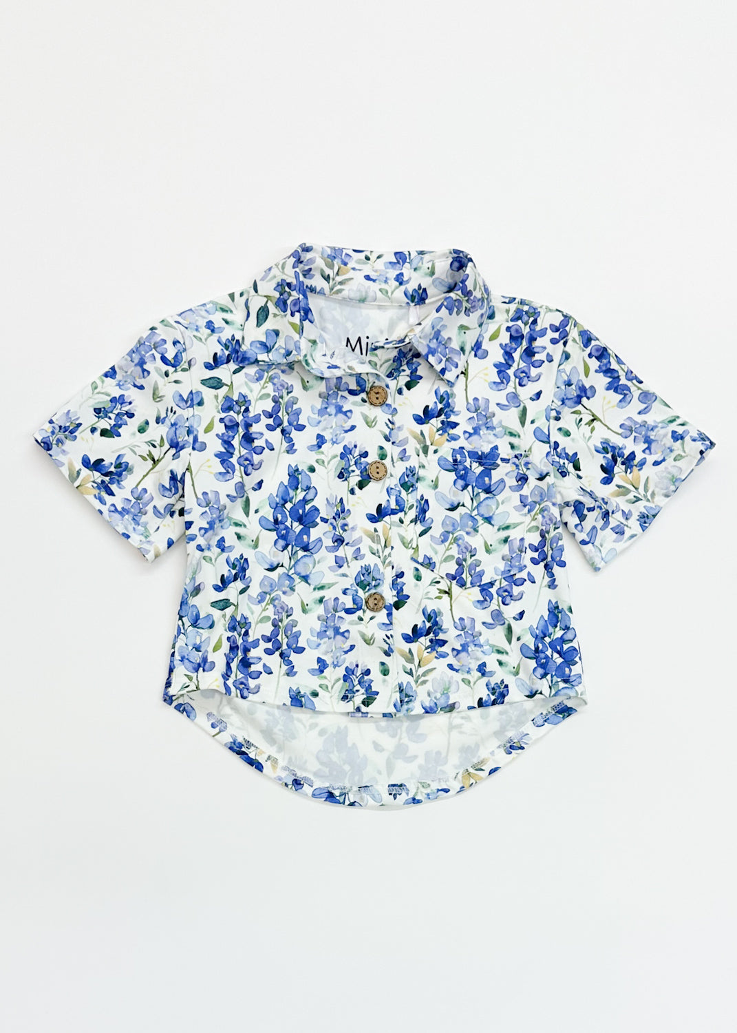 Bluebonnet Button Down Collared Top