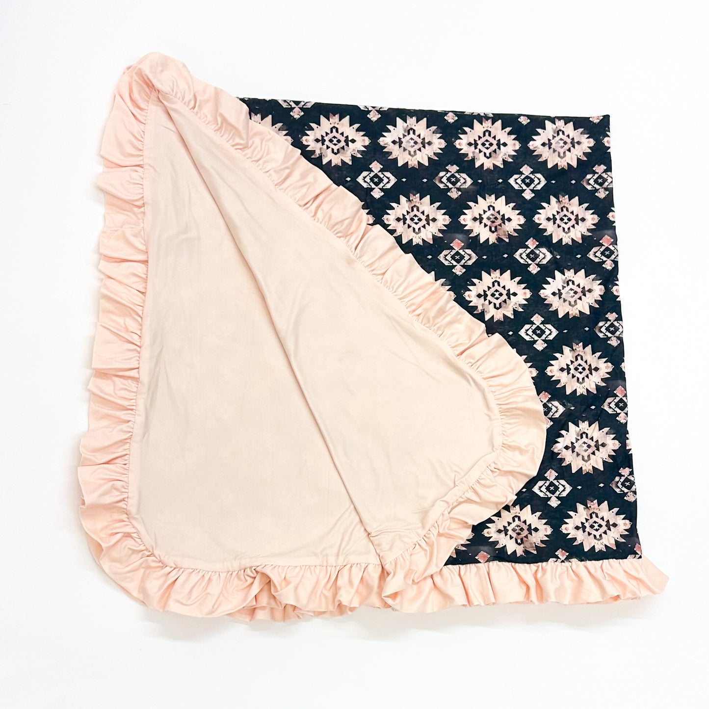 Aztec Print Oversized Ruffle Blanket