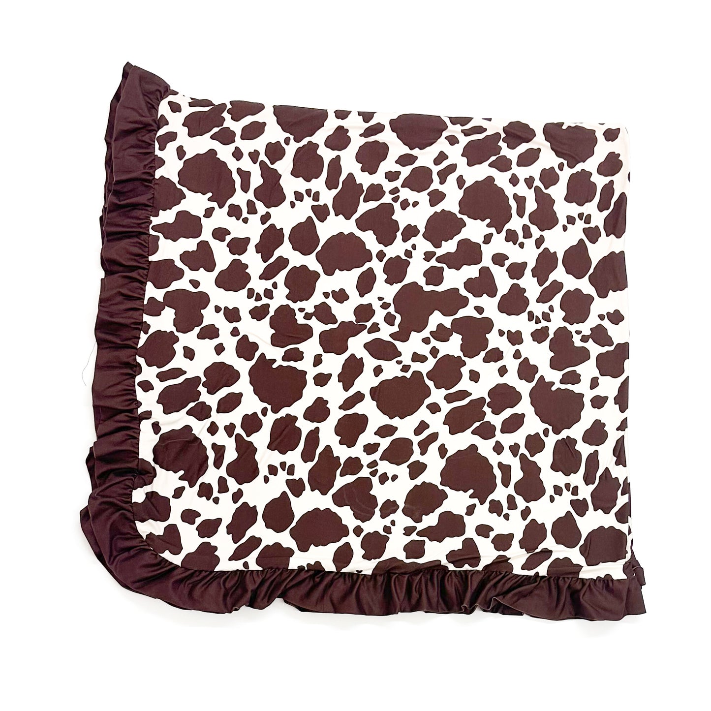 Cow Print Oversized Ruffle Blanket