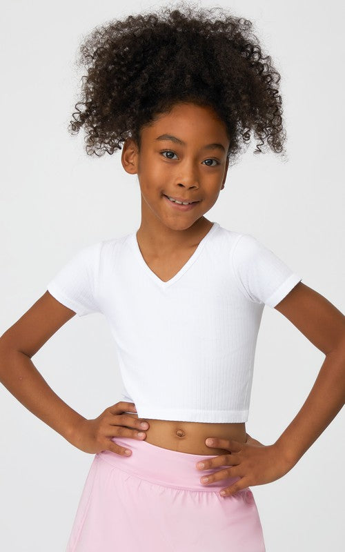 Girl's V Neck Crop Top