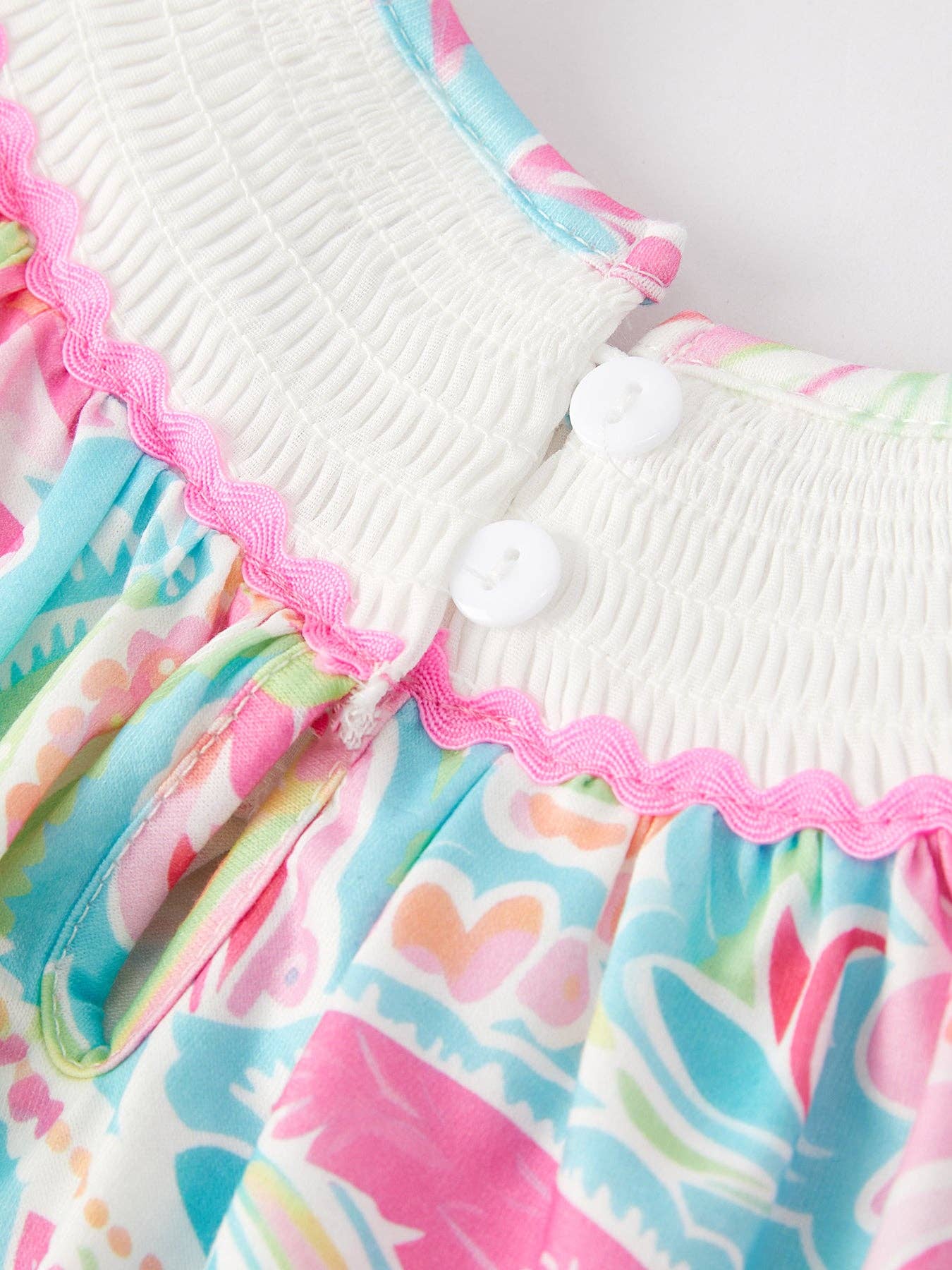 Easter Cross Smocking Embroidery Baby Girl Romper: 18M