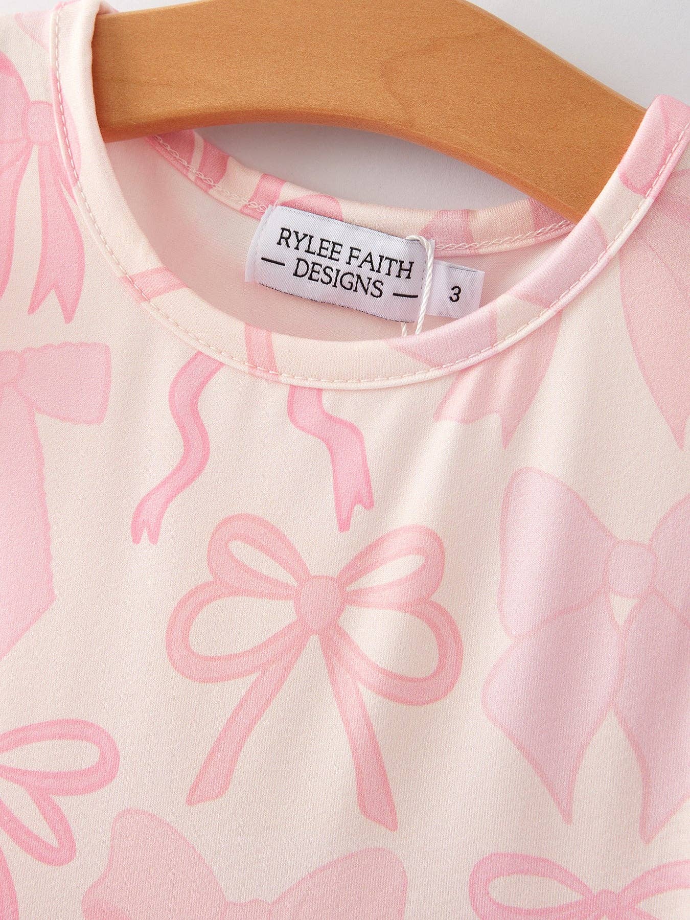 Easter Bow Print Flying Sleeve Girls Dress: 7